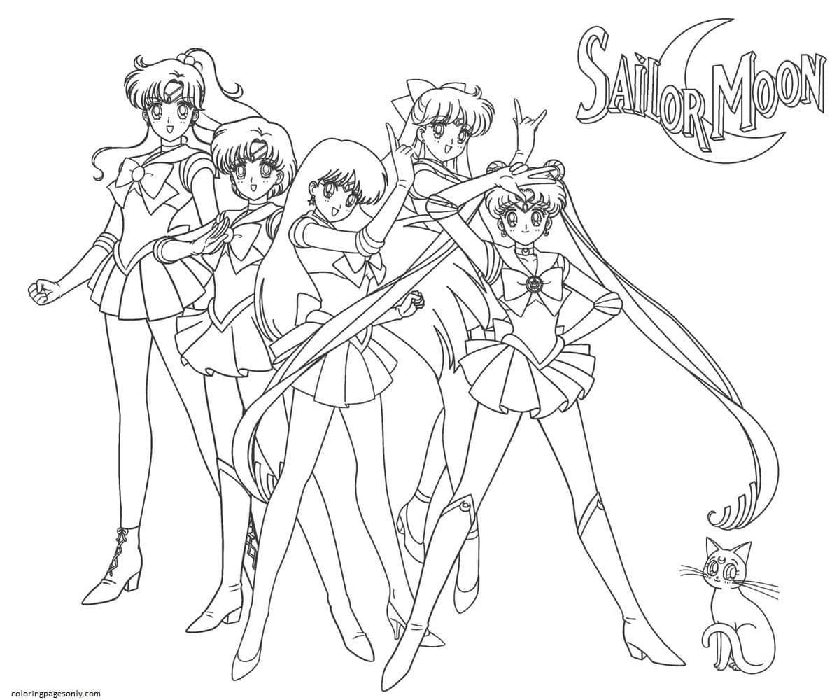 Sailor moon coloring pages printable for free download