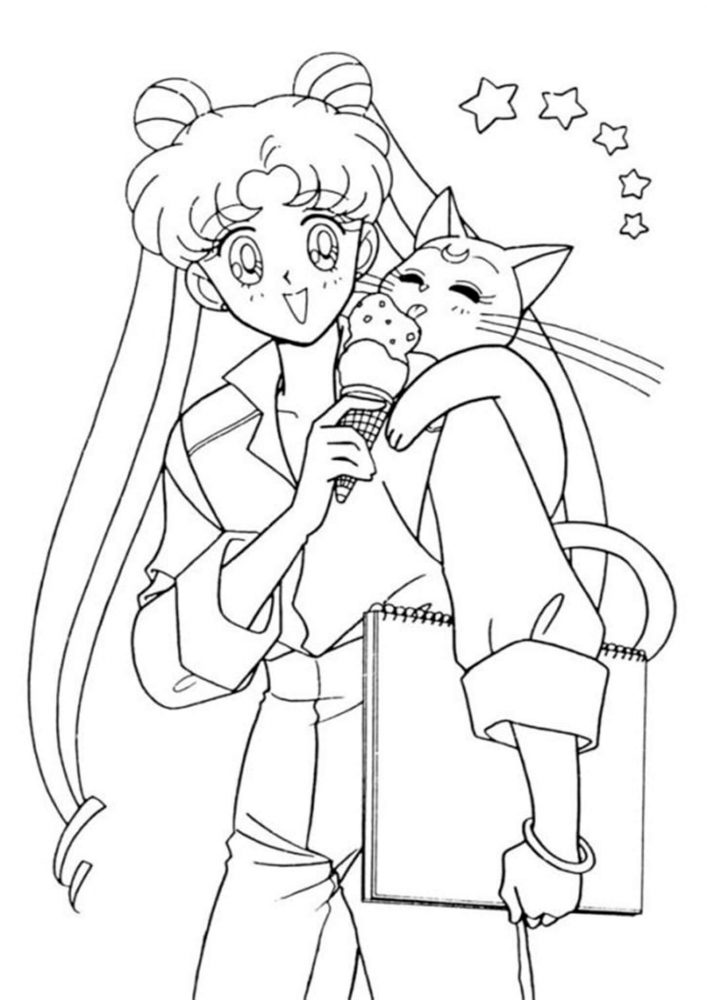 Free easy to print sailor moon coloring pages