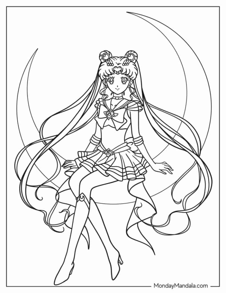 Sailor moon coloring pages free pdf printables