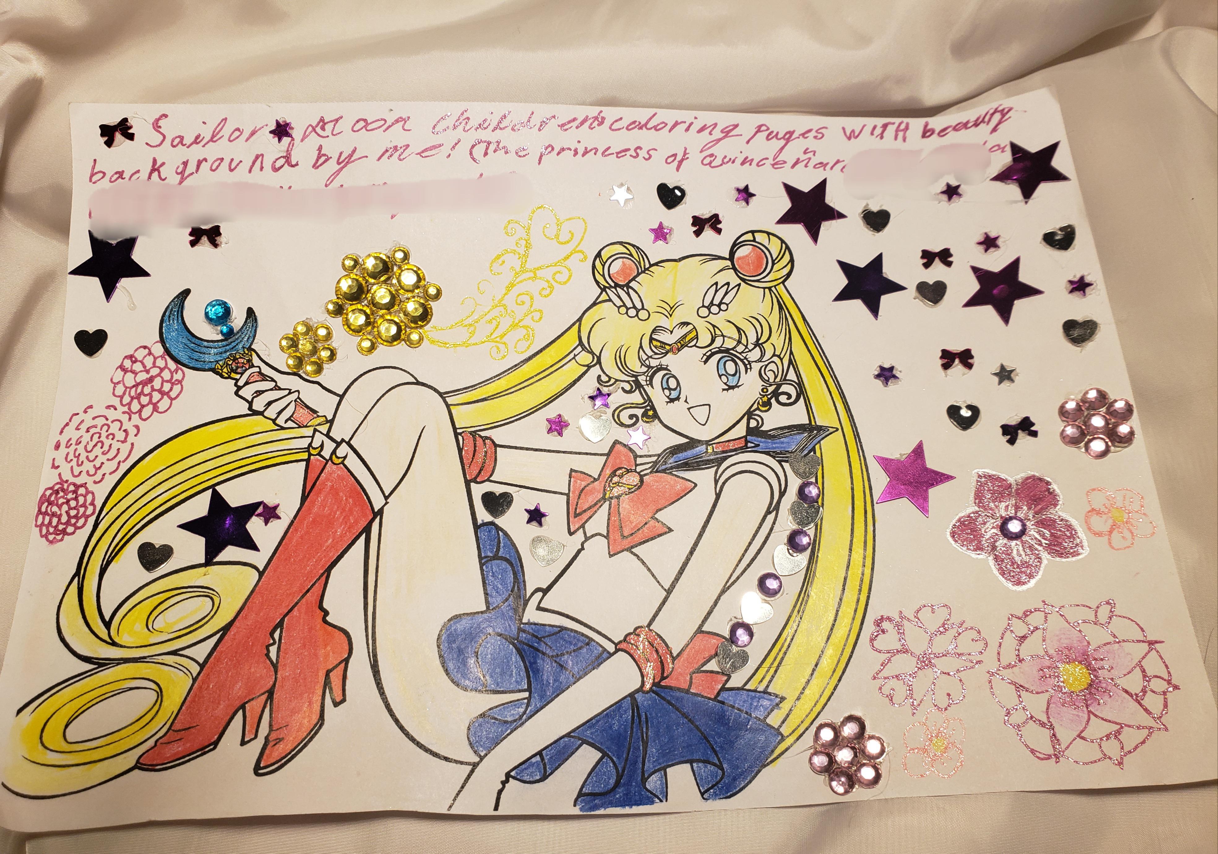 Sailor moon coloring pages with beauty background art by me the princess of quinceaãera nov to dec rsailormoon