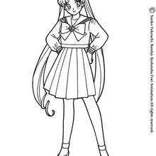 Sailor moon in her school uniform coloring pages