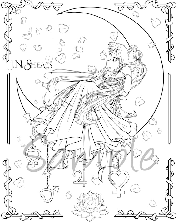 Buy single coloring page download for adults moon princess serenity sailor moon online in india