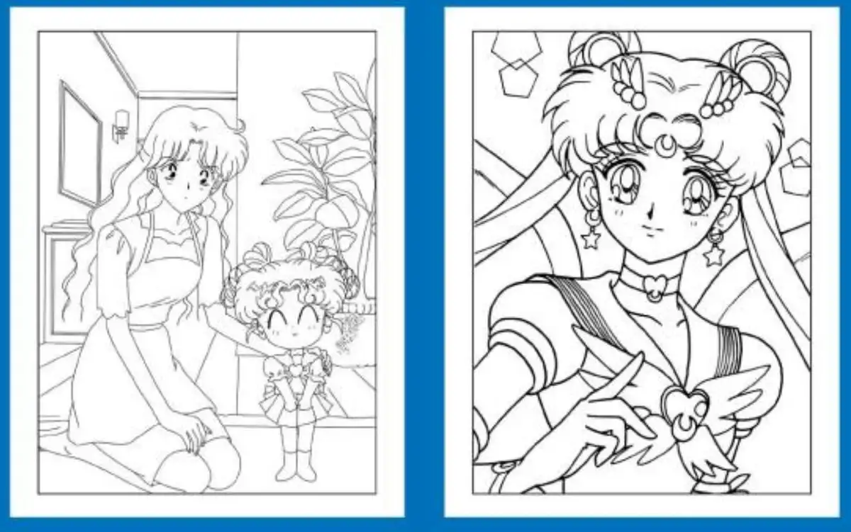 Sailor moon adult colouring book anime manga japan japanese girls kawaii ic