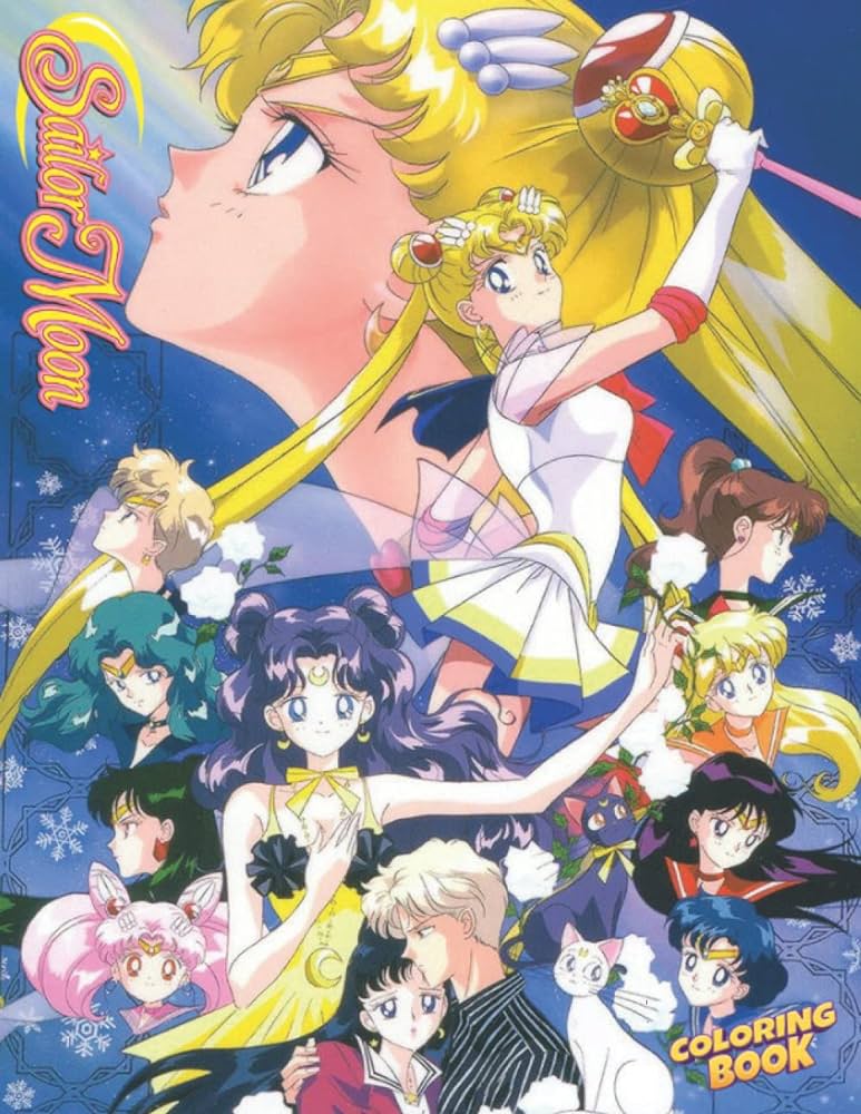 Sailår måon coloring book over sailor moon illustration funny coloring book for japanese anime fans