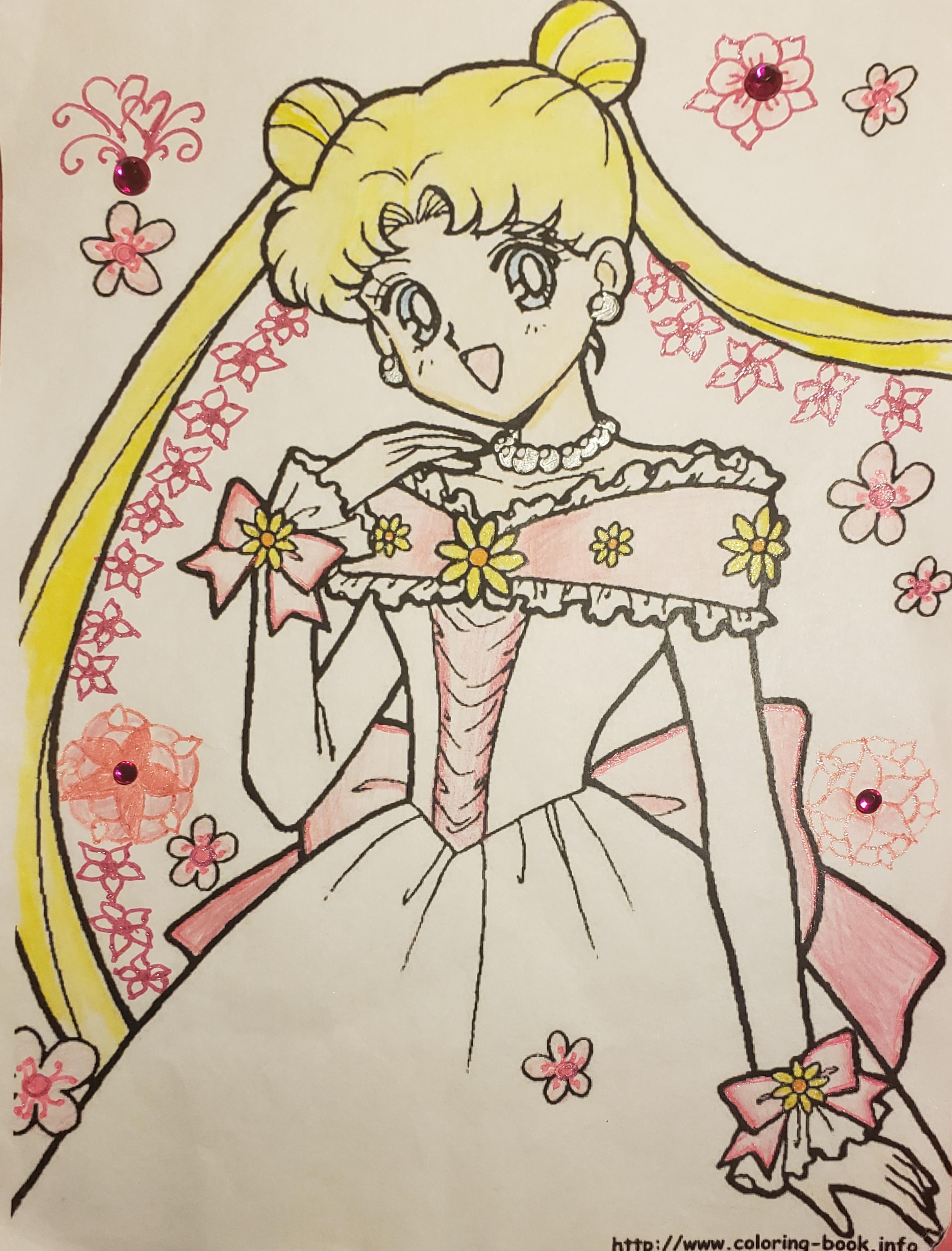 Sailor moon coloring pages with beauty background art by me the princess of quinceaãera nov to dec rsailormoon
