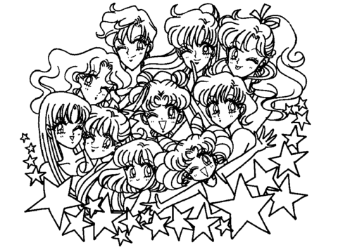 Sailor moon stars coloring page free printable coloring pages