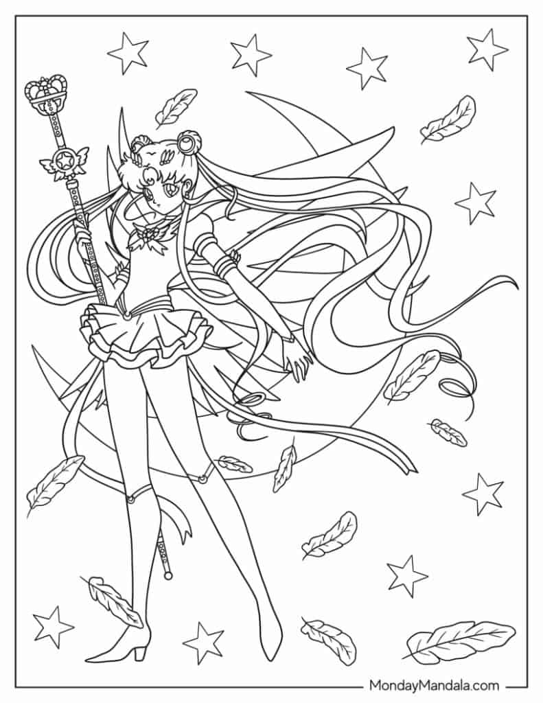 Sailor moon coloring pages free pdf printables