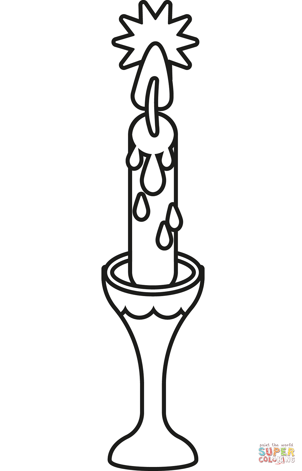 Candle coloring page free printable coloring pages
