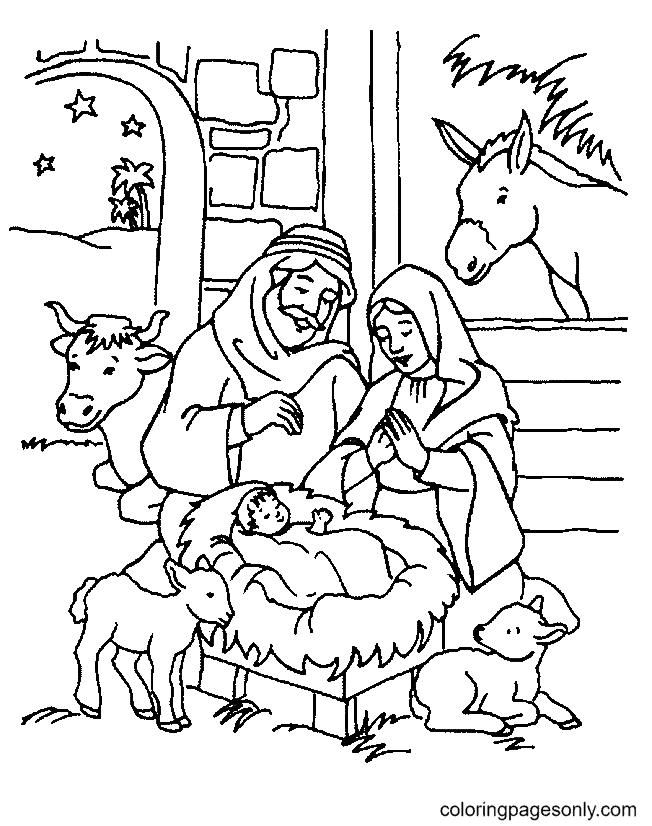 Religious christmas coloring pages printable for free download