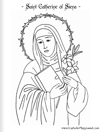 Saint catherine of siena coloring page april th â catholic playground