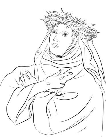 St catherine of siena coloring page free printable coloring pages