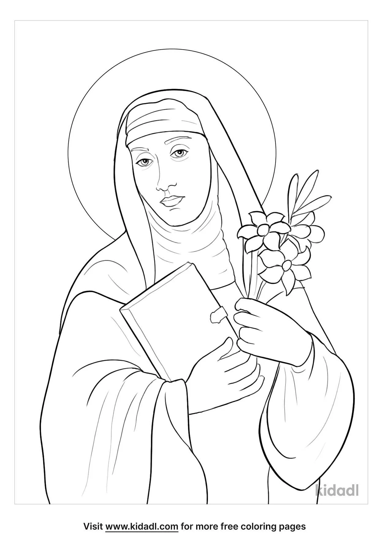 Free st catherine of siena coloring page coloring page printables