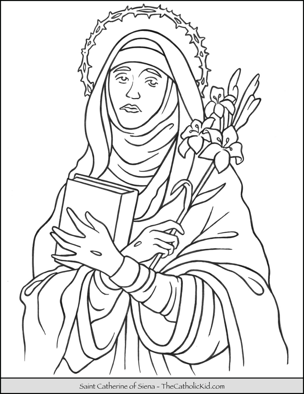 Saint catherine of siena coloring page