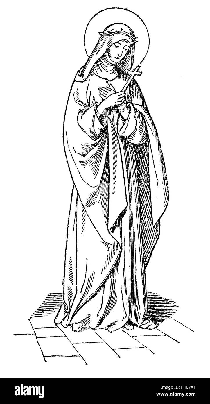 St catherine of siena virgin stock photo
