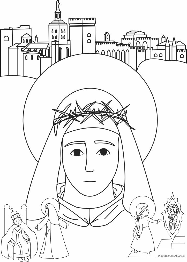 St catherine of siena coloring page