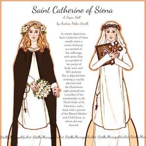 Printable st catherine of siena coloring page for grownups