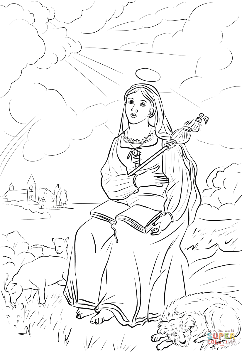 St genevieve coloring page free printable coloring pages