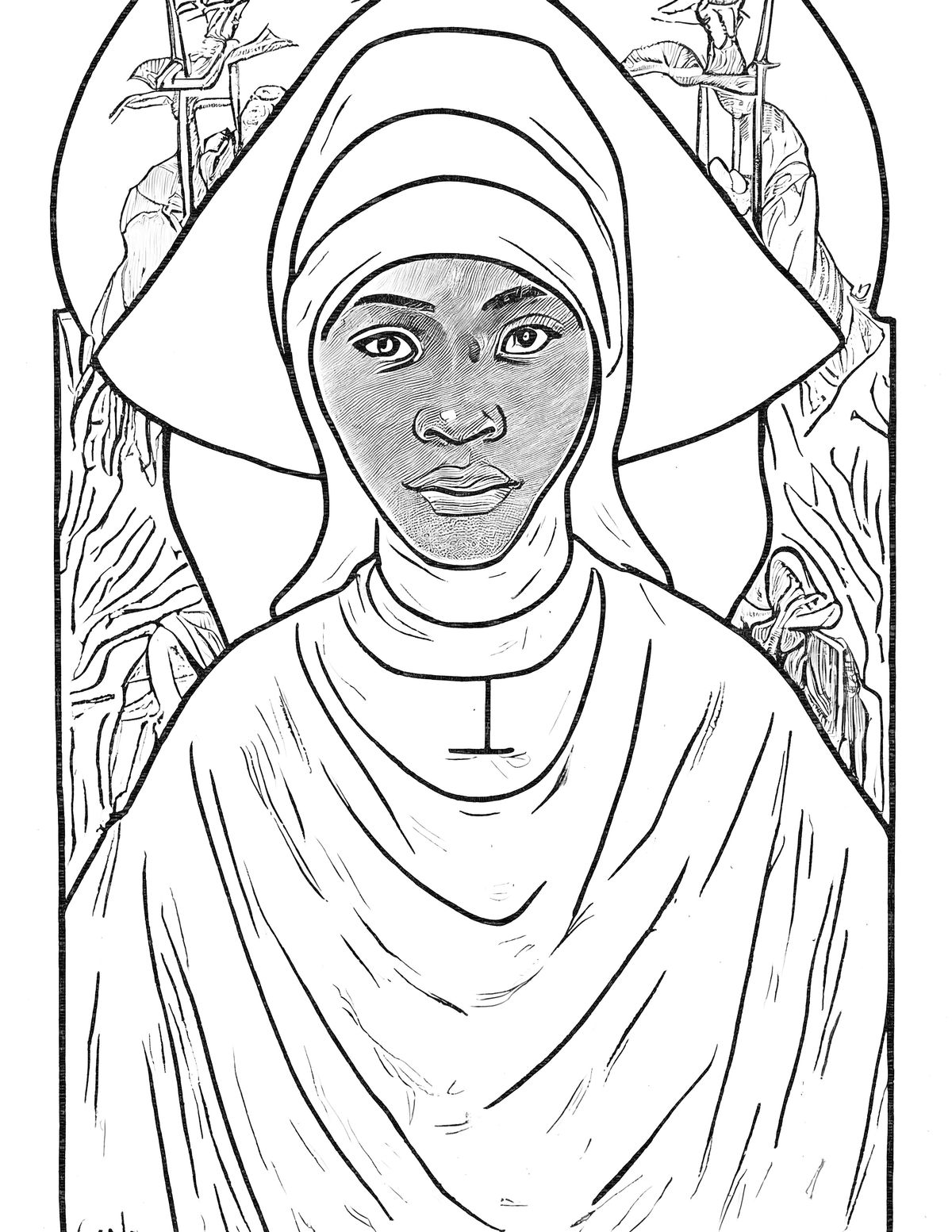 Female saints coloring pages