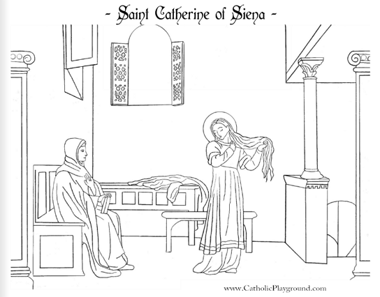 Saint catherine of siena coloring page april th â catholic playground