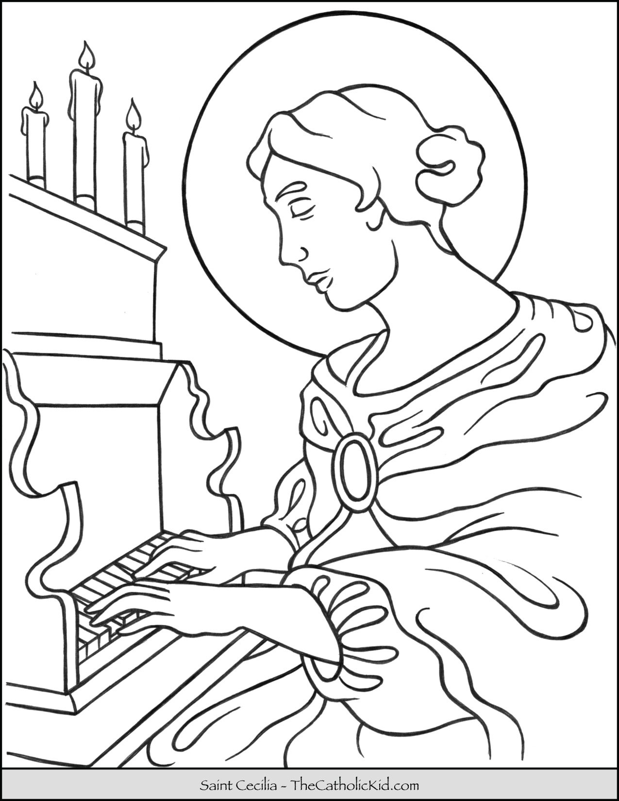 Saint cecilia coloring page