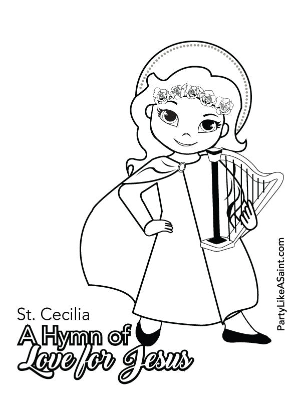 St cecilia coloring page â party like a saint