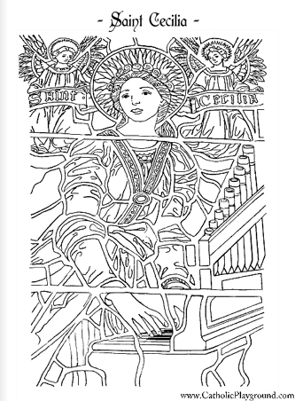 Saint cecilia coloring page november nd â catholic playground