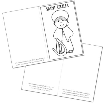 Saint cecilia l mini book in formats catholic resource tpt