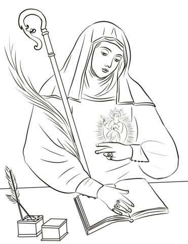 Saint gertrude coloring page free printable coloring pages