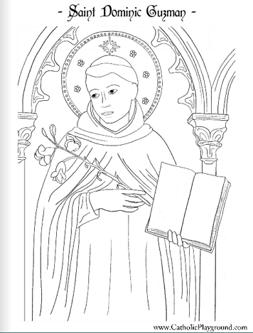 Saint dominic guzman coloring page august th â catholic playground