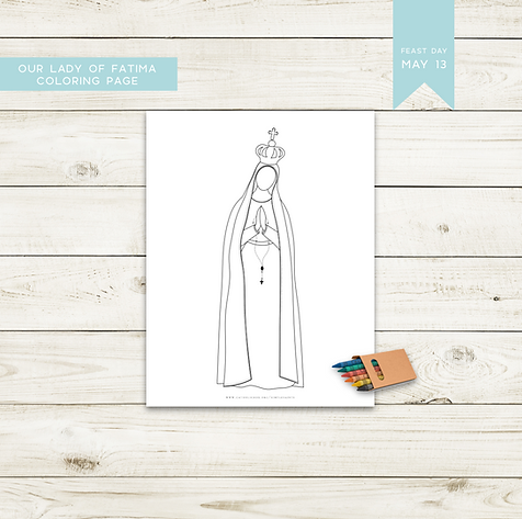 Our lady of fatima simple saint coloring page the simple saints