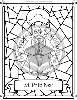 Saints coloring pages in stained glass by the treasured schoolhouse