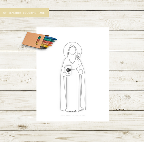 St benedict simple saint coloring page the simple saints