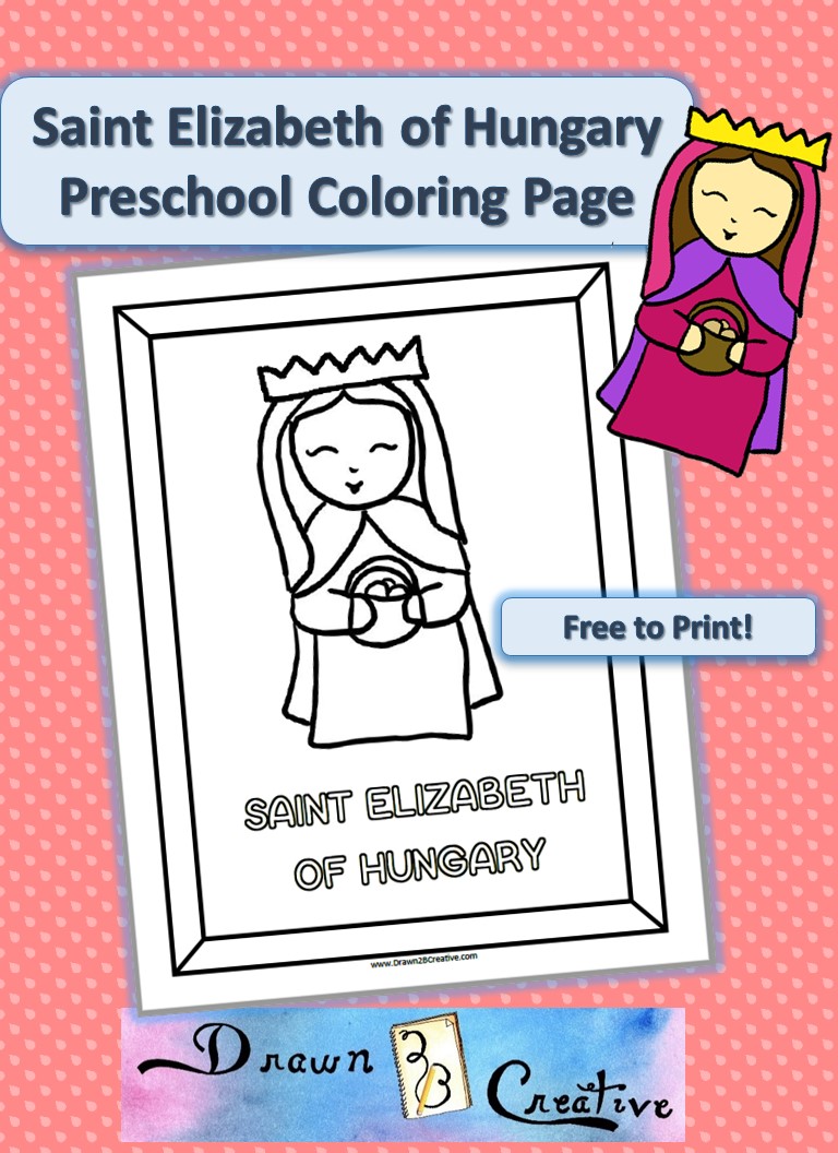 Saint elizabeth of hungary preschool coloring page