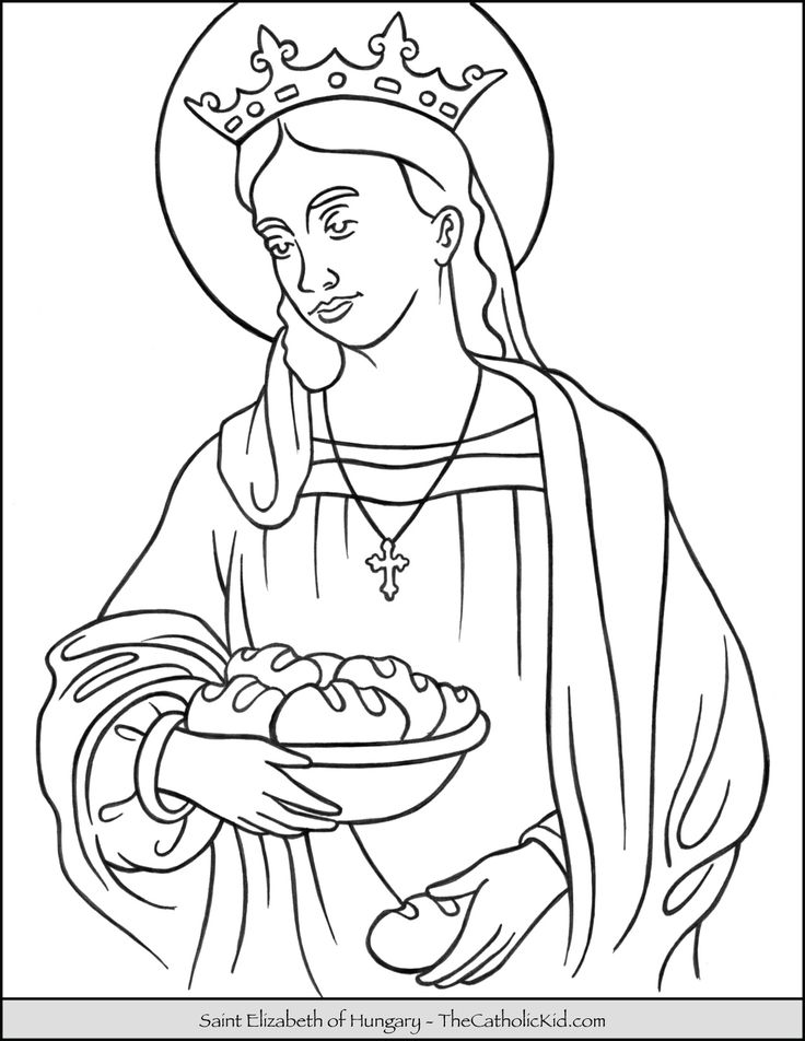 Saint elizabeth of hungary coloring page saint coloring saint elizabeth of hungary saint elizabeth