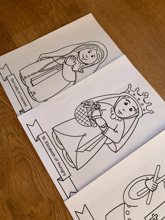 St elizabeth of hungary coloring page for catholic kids digital download print yourself and color