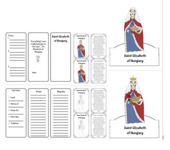 St elizabeth of hungary activities coloring and papercrafts tpt