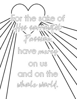 Divine mercy chaplet prayer handout coloring page teach prayer and inspire