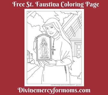 Free st faustina divine mercy coloring page