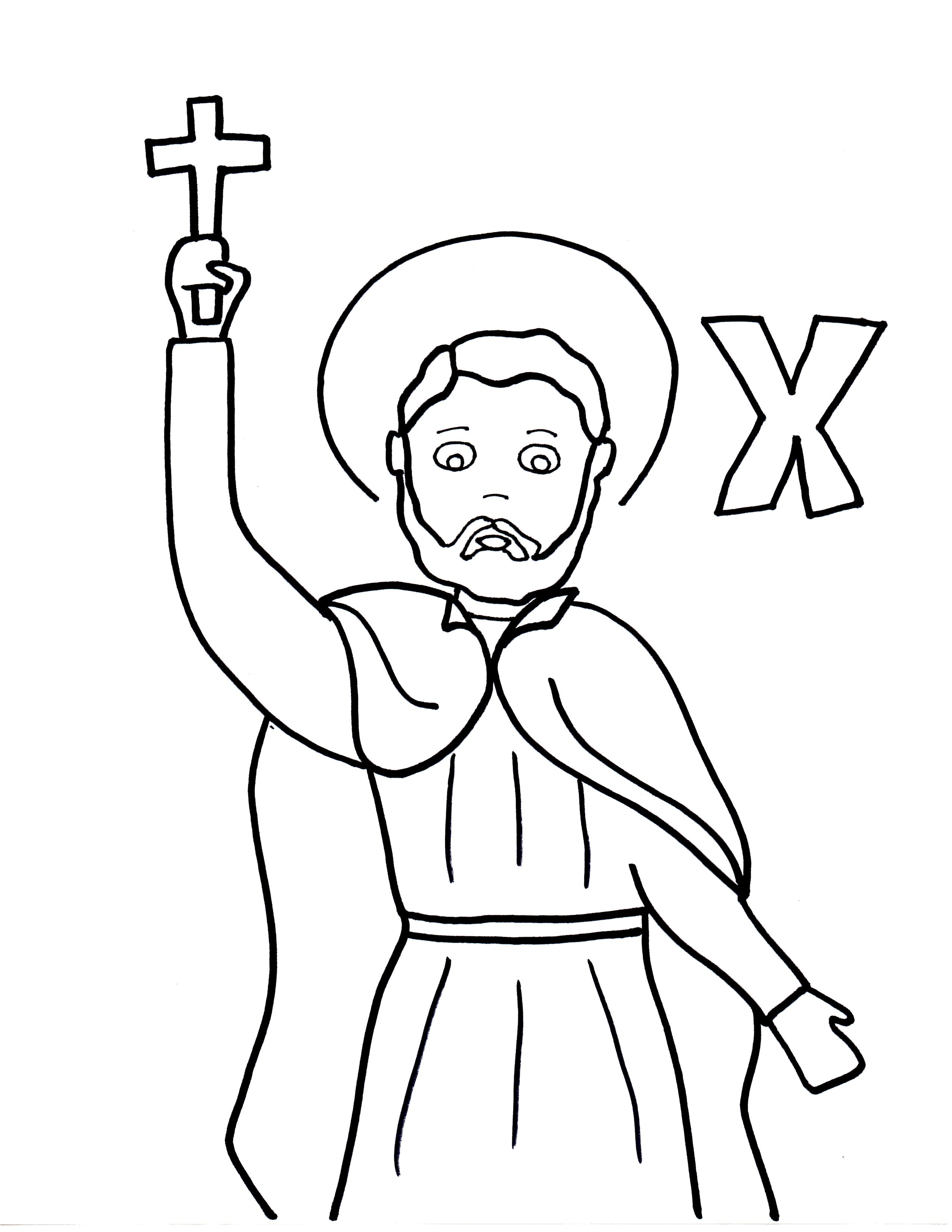 X is for st francis xavier saints to color