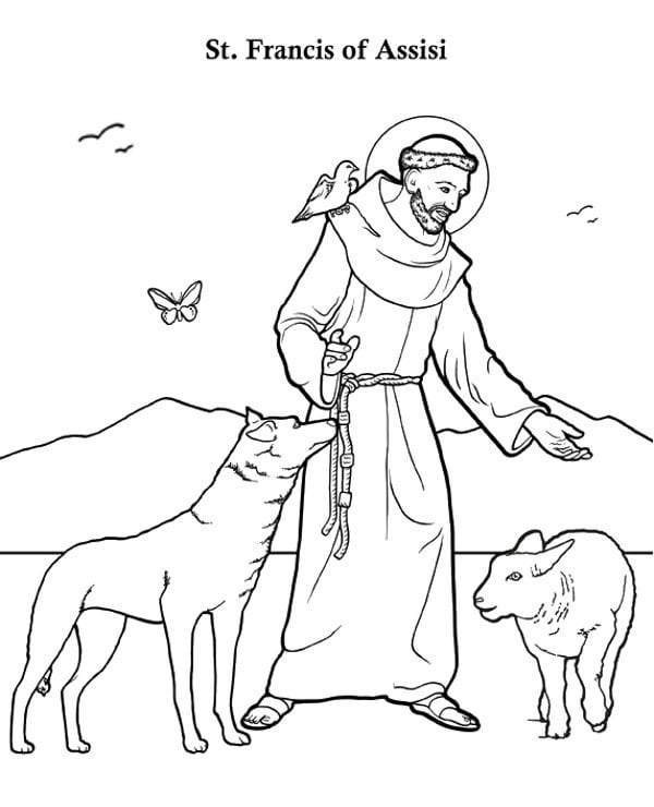 St francis of assisi â coloring pages for kids usmilecoloring