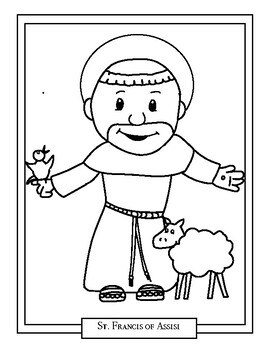 St francis of assisi catholic saints coloring book page tpt