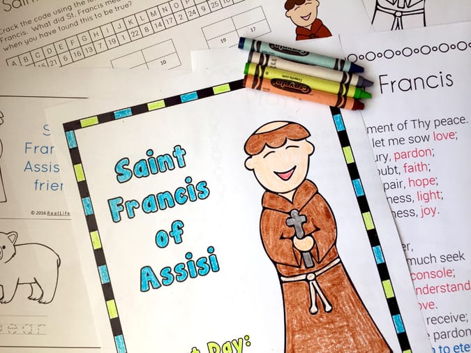 St francis of assisi printables and worksheet packet