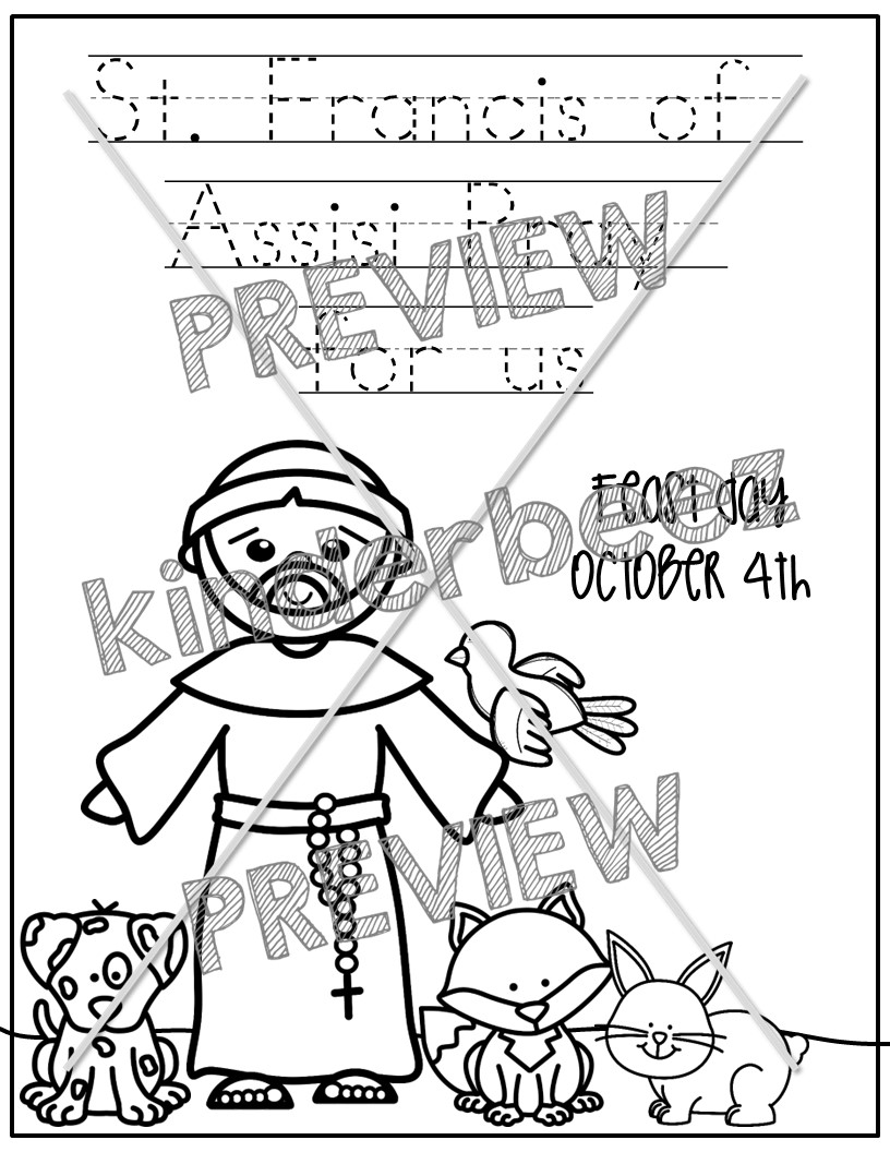 St francis of assisi coloring made by teachers