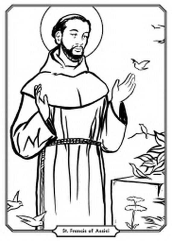 St francis of assisi coloring pages for catholic kids