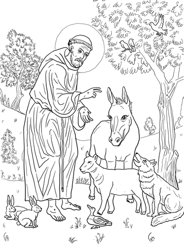 St francis of assisi coloring page free printable coloring pages