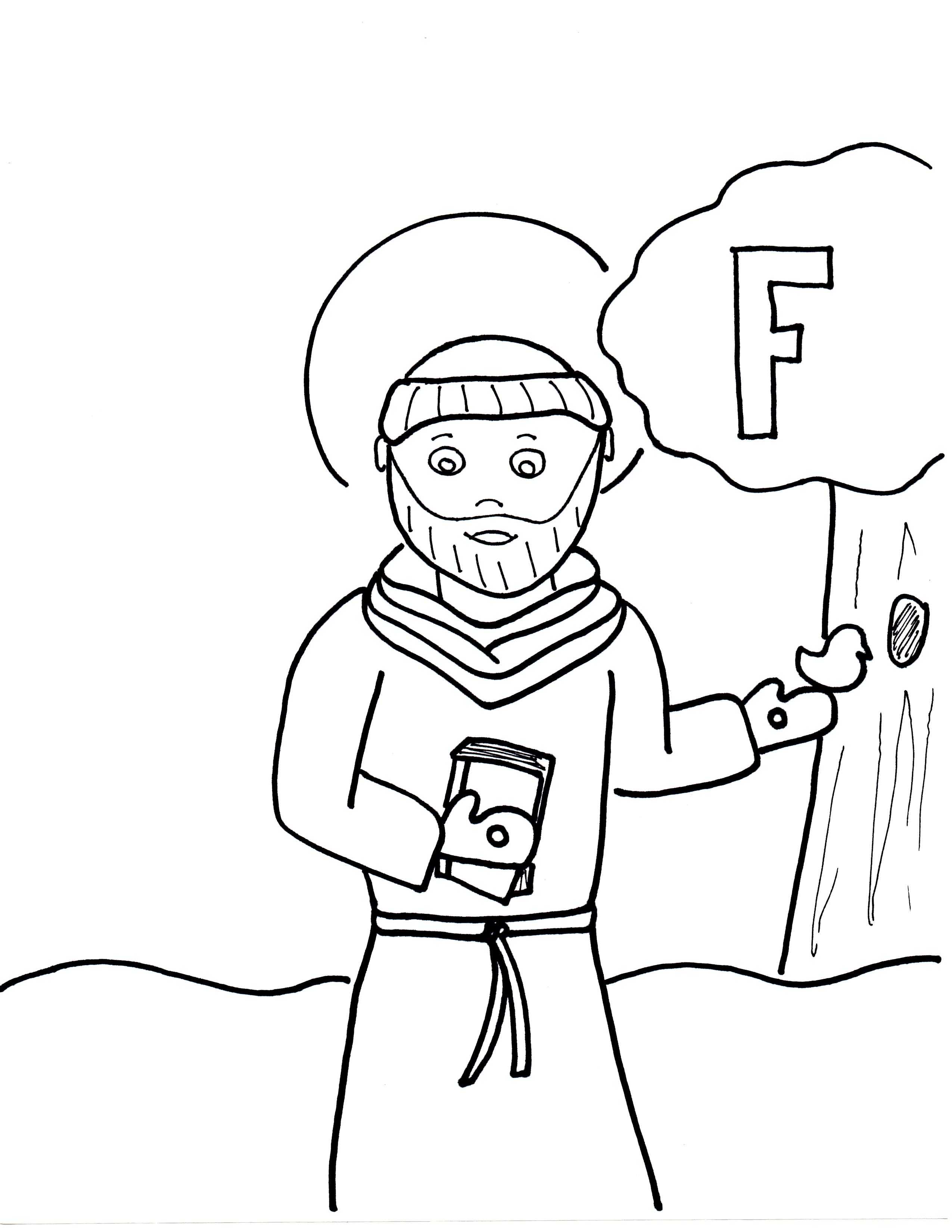 F is for st francis of assisi saints to color