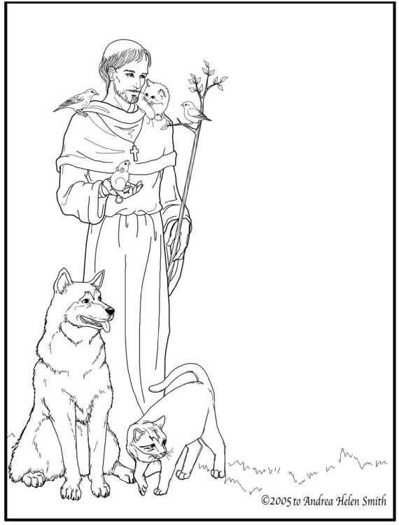 St francis of assisi coloring pages for catholic kids