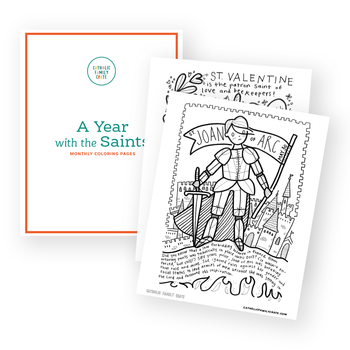 A year with the saints monthly coloring pages â catholic family crate