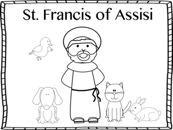 Saint francis of assisi mini book and coloring page by miss ps prek pups