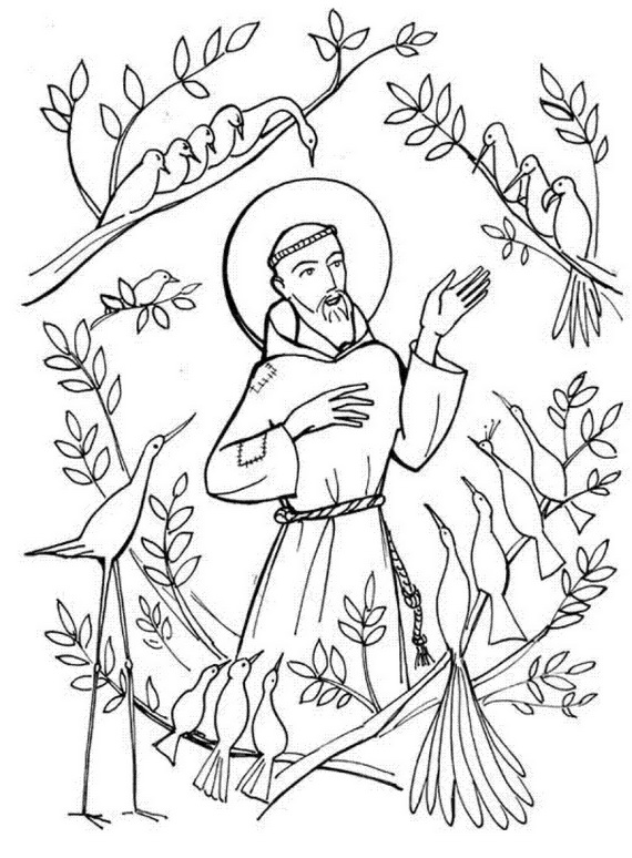 St francis of assisi coloring pages for catholic kids